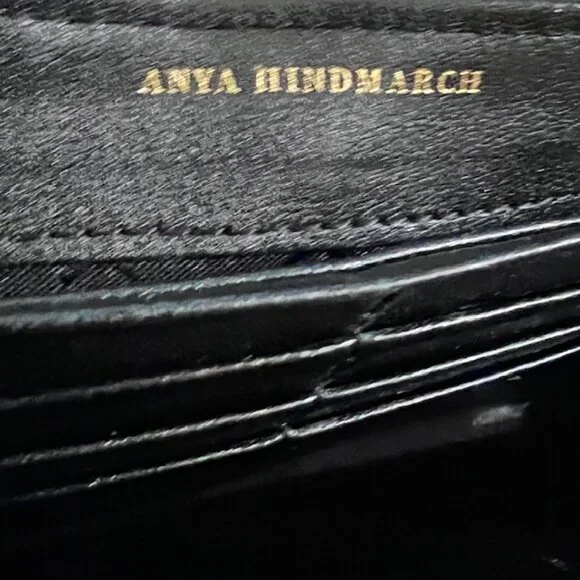2 Vintage Wallets black leather full zip COACH & Ana Hindmarch with Studs (70) - Picture 5 of 11